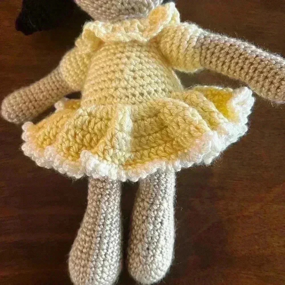 Doll Plush Stuffed Toy Handmade Crochet Plushie‎ Yellow And Black